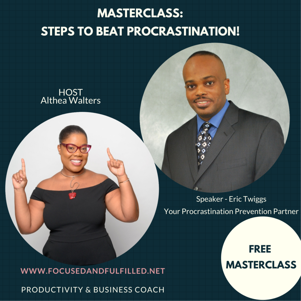 FREE MASTERCLASS - BEAT PROCRASTINATION WITH ERIC TWIGGS